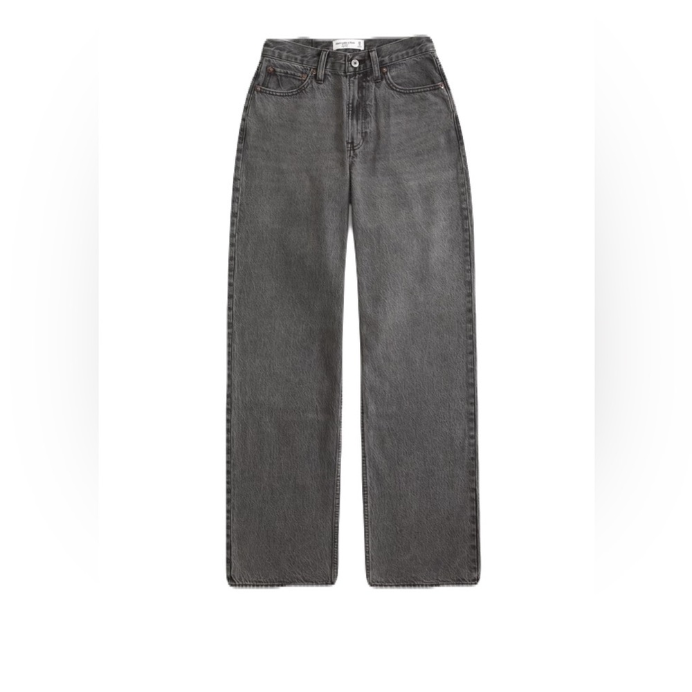 Abercrombie & Fitch Charcoal High-Rise Wide Leg Loose Jean Size 12 P